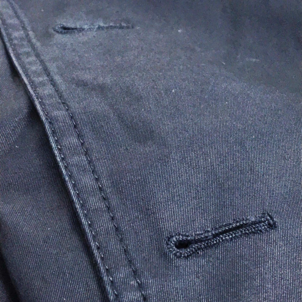 DIOR HOMME Men's Black Double-Breasted Cotton Trench Coat with Belt