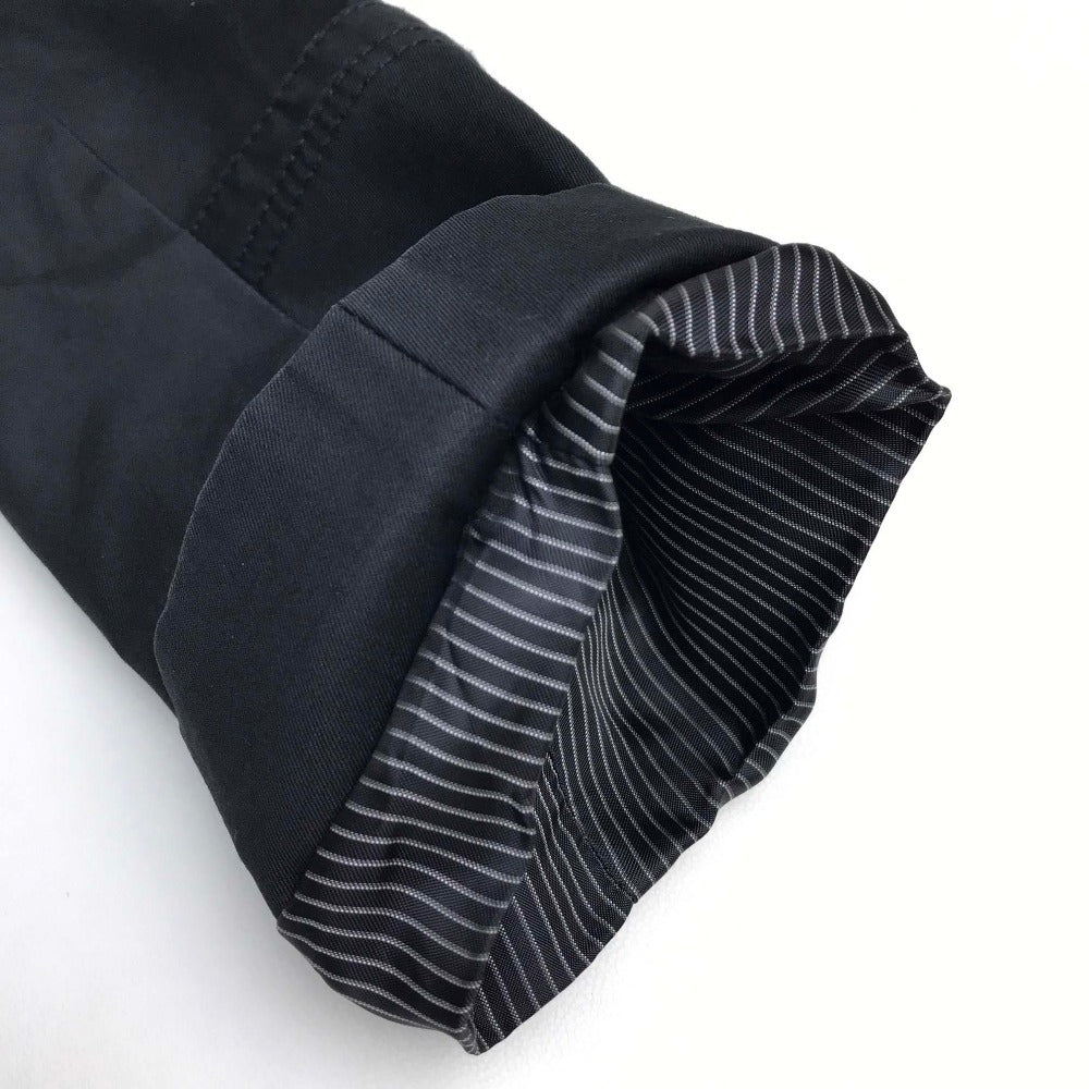 DIOR HOMME Men's Black Double-Breasted Cotton Trench Coat with Belt