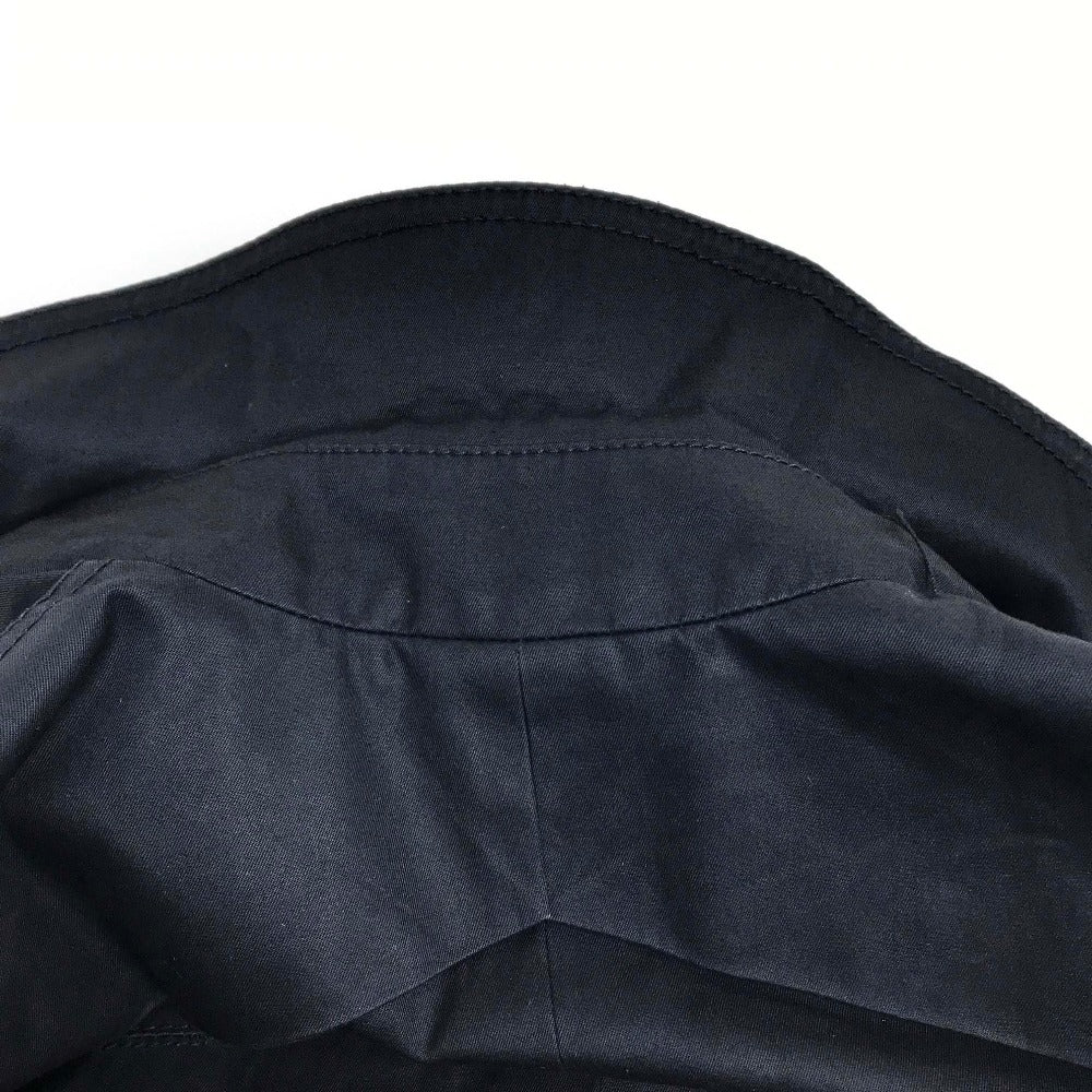 DIOR HOMME Men's Black Double-Breasted Cotton Trench Coat with Belt