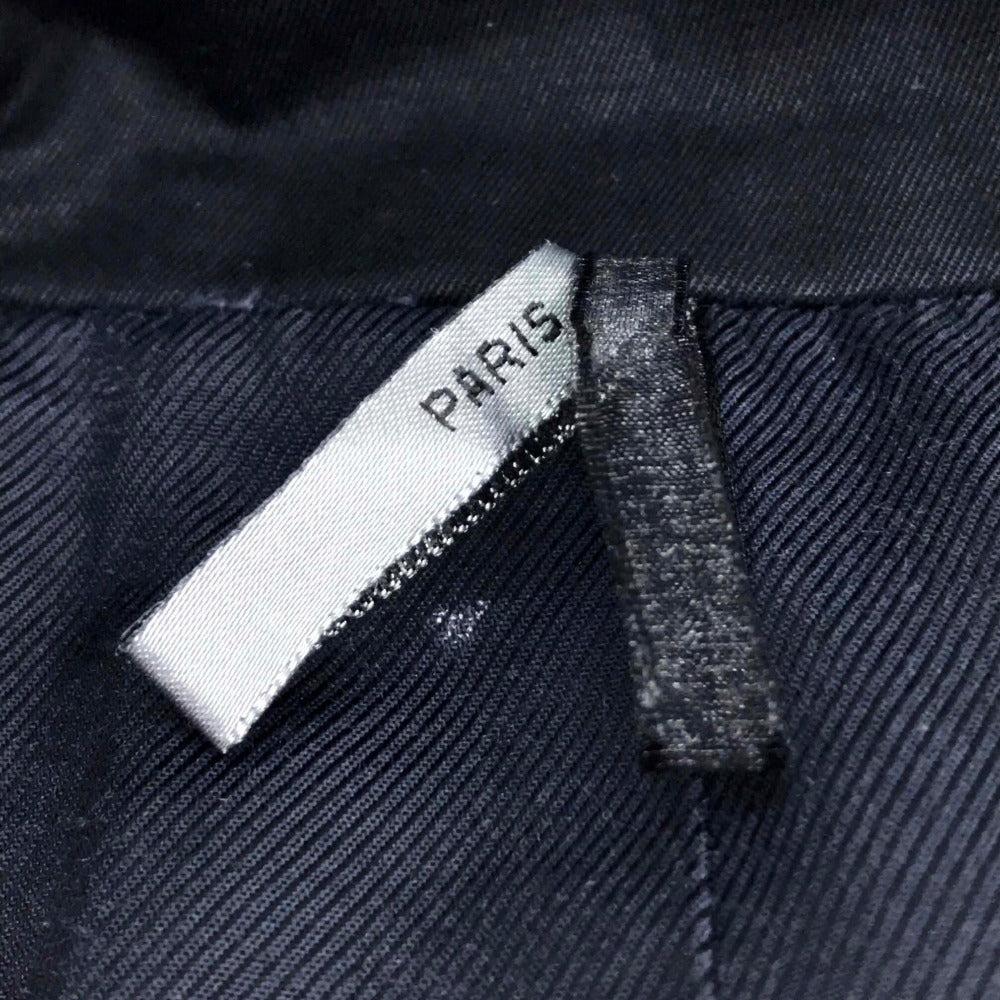 DIOR HOMME Men's Black Double-Breasted Cotton Trench Coat with Belt