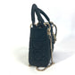 Dior LADY DIOR Chain Lady Dior Cannage Mini Rhinestone 2-Way Shoulder Bag/Handbag Velour/Leather Women's Black