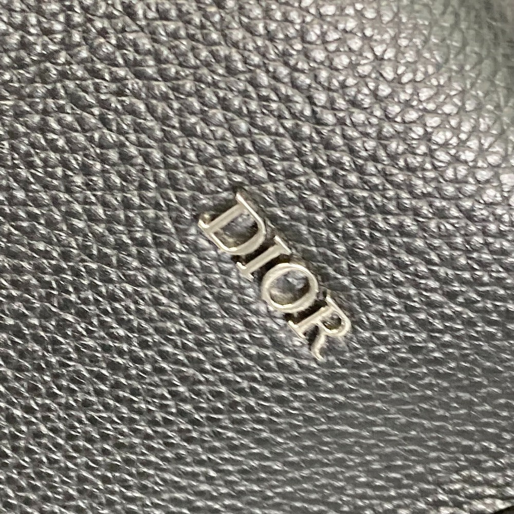 DIOR HOMME Handbag with Logo, Trotter Interior, Oblique Design, 2-Way Shoulder Bag, Business Bag, Leather, Men's, Black