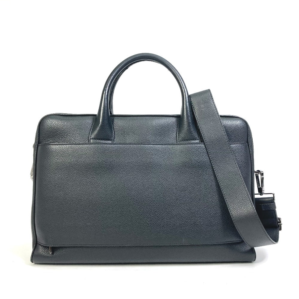 DIOR HOMME Handbag with Logo, Trotter Interior, Oblique Design, 2-Way Shoulder Bag, Business Bag, Leather, Men's, Black