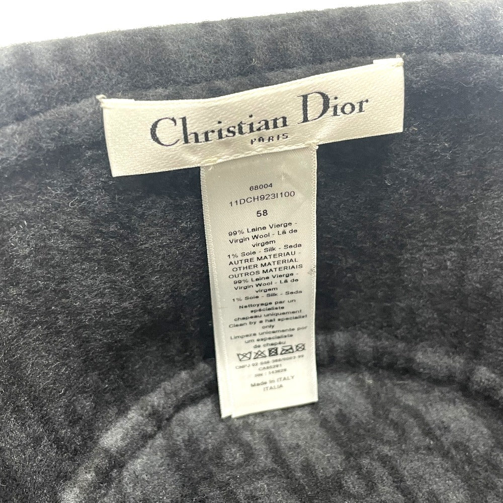 Dior 11DCH923I100 Oblique Chic Bob Hat, Wool, Women's, Black