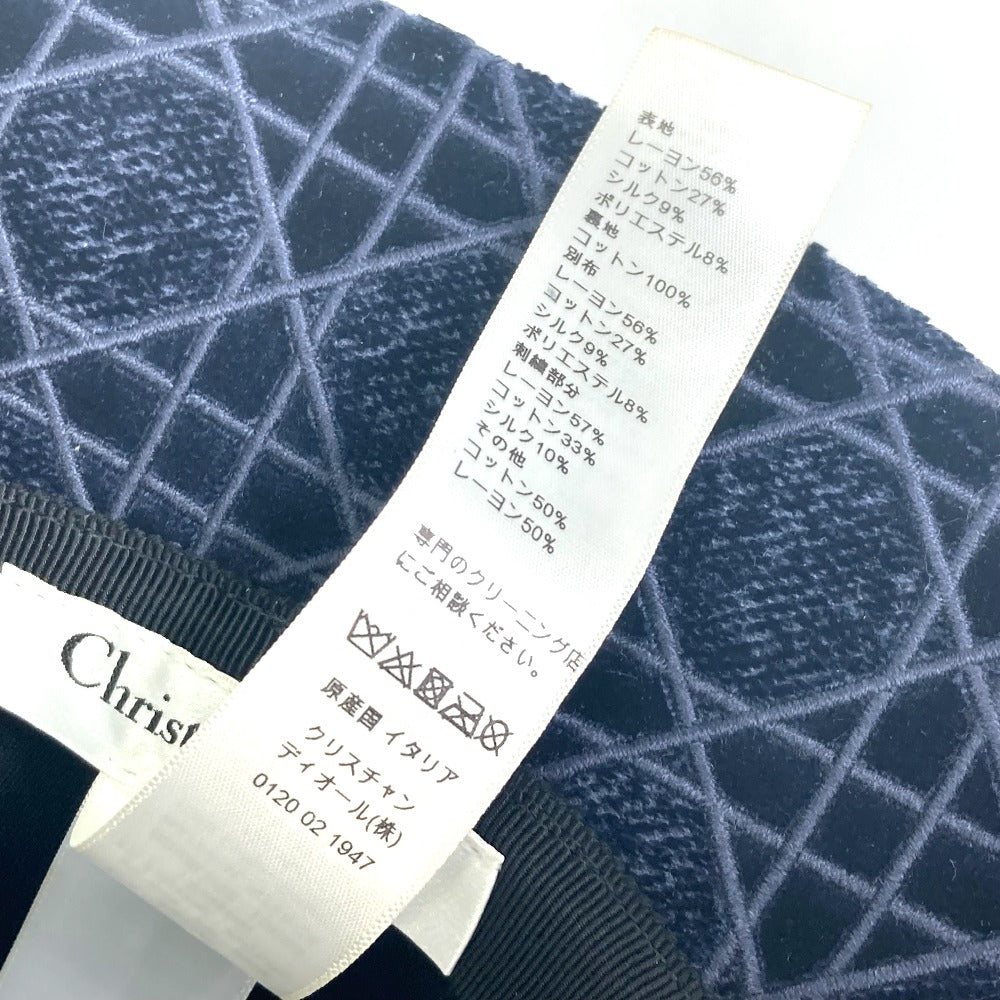 Dior 15CAN923X134 21AW ベロア カナージュ ロゴ ボブ 帽子 バケットハット ハット コットン ユニセックス ネイビー