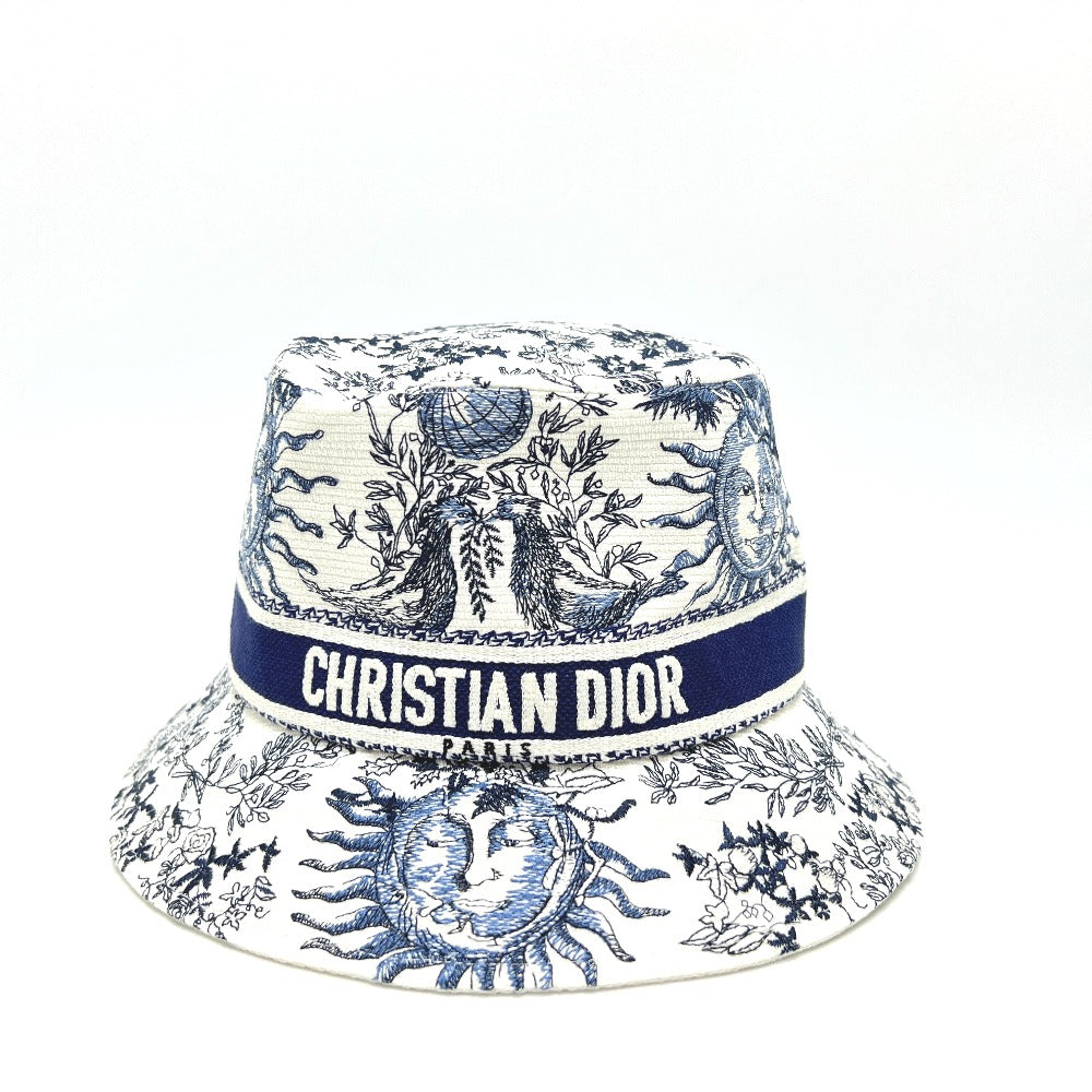 Dior 42TFS923X131 D-BOBBY ロゴ刺繍 ジャガード 帽子 アパレル小物 帽子 キャンバス レディース ホワイト