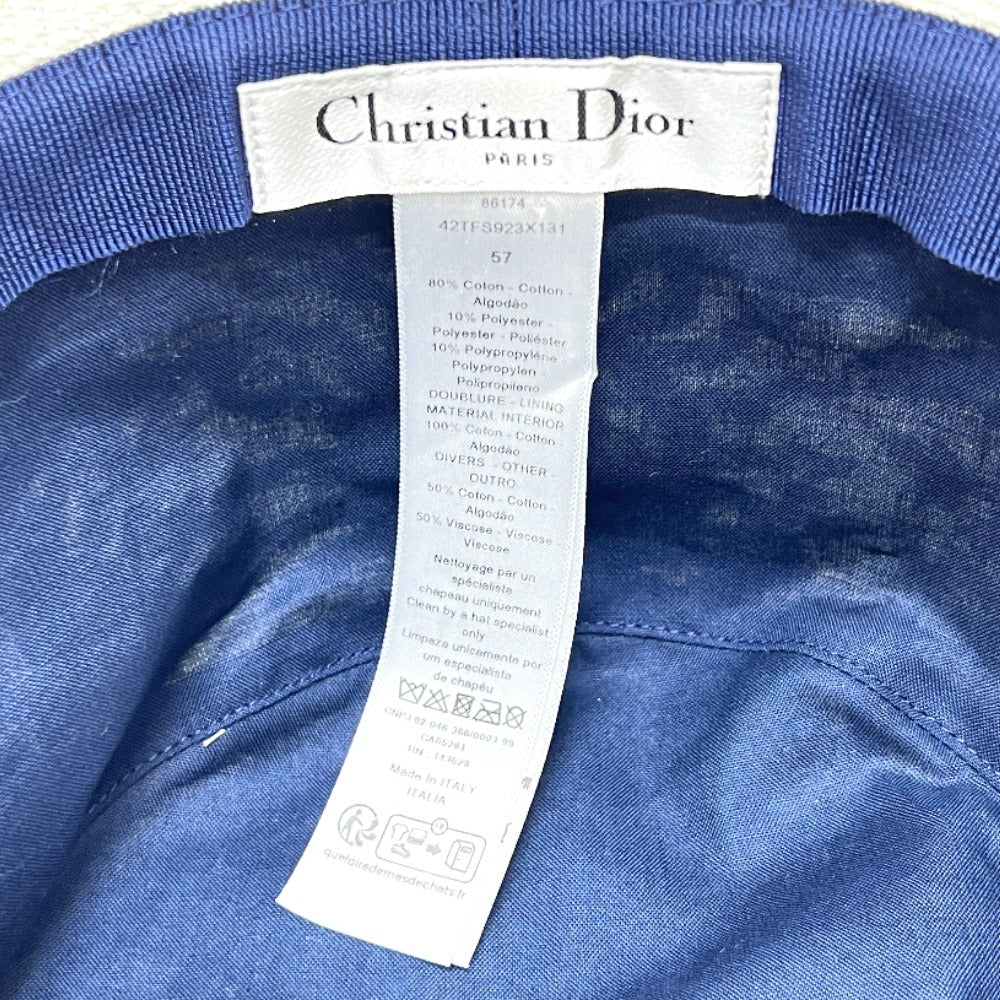 Dior 42TFS923X131 D-BOBBY ロゴ刺繍 ジャガード 帽子 アパレル小物 帽子 キャンバス レディース ホワイト