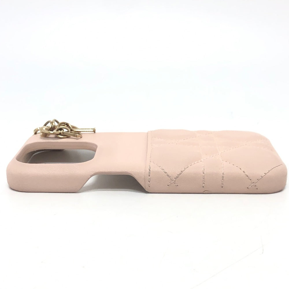 Dior レディディオール カナージュ 15pro ケース アイフォンケース 15proケース iPhoneケース ラムスキン レディース ピンク - brandshop-reference