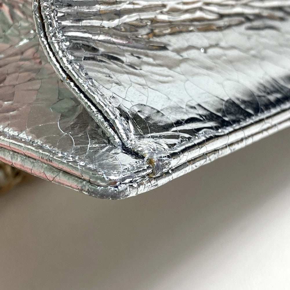 Dior Small Flap Bag, DIORAMA Chain Shoulder Bag, Leather, Silver, Women's