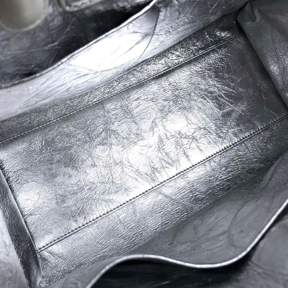 Christian Dior DIOREVER ディオールエバー カバン 2WAY ハンドバッグ レザー レディース メタリックシルバー