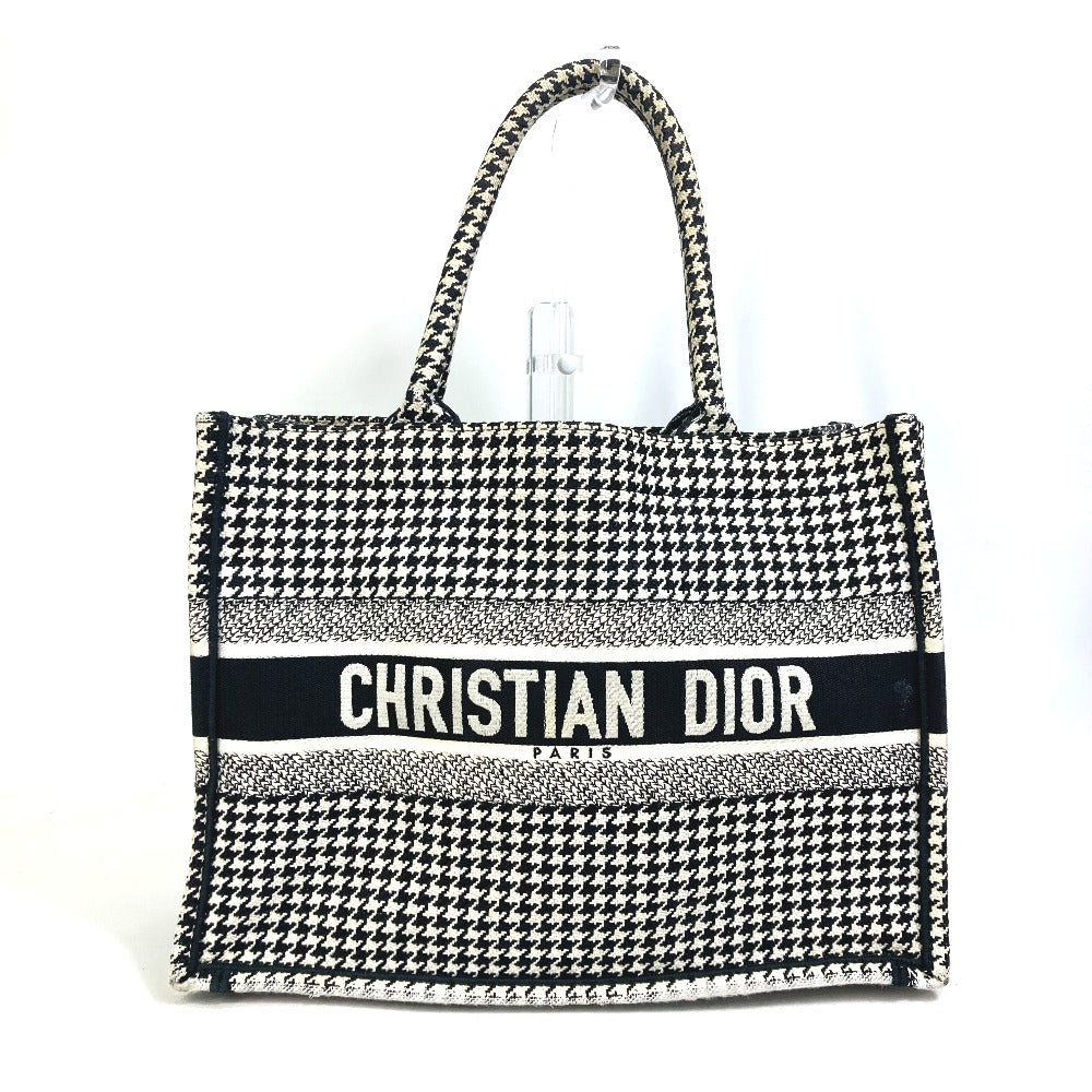 Dior M1296ZTQT_M911 千鳥格子 ブックトート ミディアム ロゴ カバン ショルダーバッグ 肩掛け トートバッグ キャンバス レディース ブラック