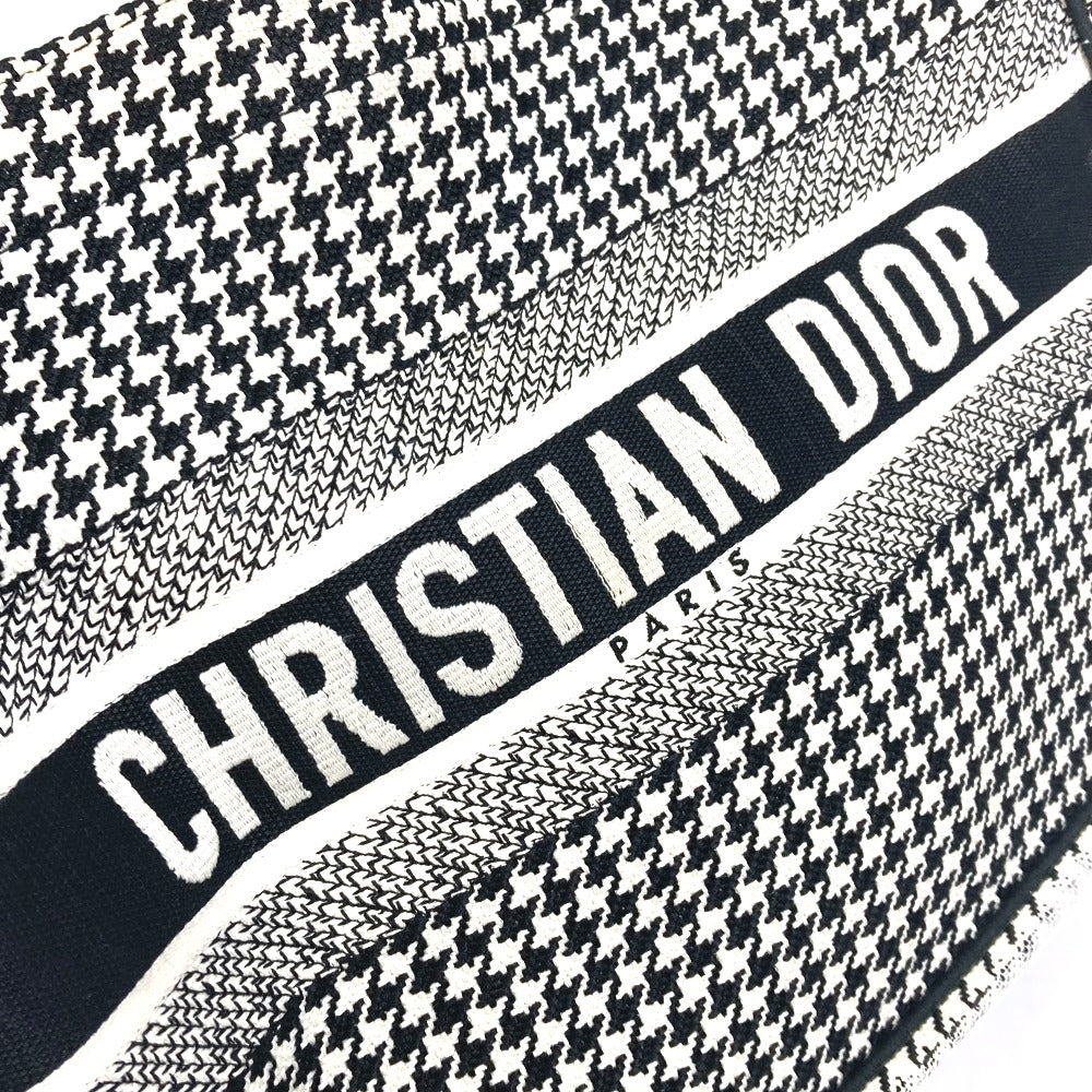 Dior M1296ZTQT_M911 千鳥格子 ブックトート ミディアム ロゴ カバン ショルダーバッグ 肩掛け トートバッグ キャンバス レディース ブラック