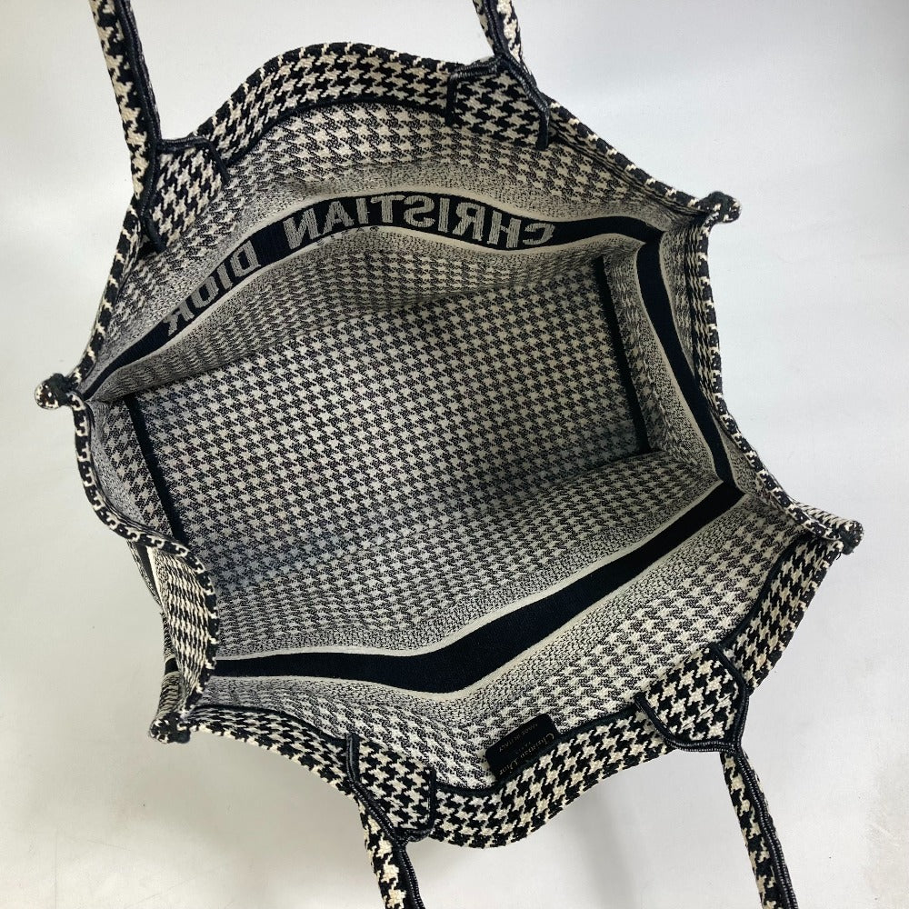 Dior M1296ZTQT_M911 千鳥格子 ブックトート ミディアム ロゴ カバン ショルダーバッグ 肩掛け トートバッグ キャンバス レディース ブラック