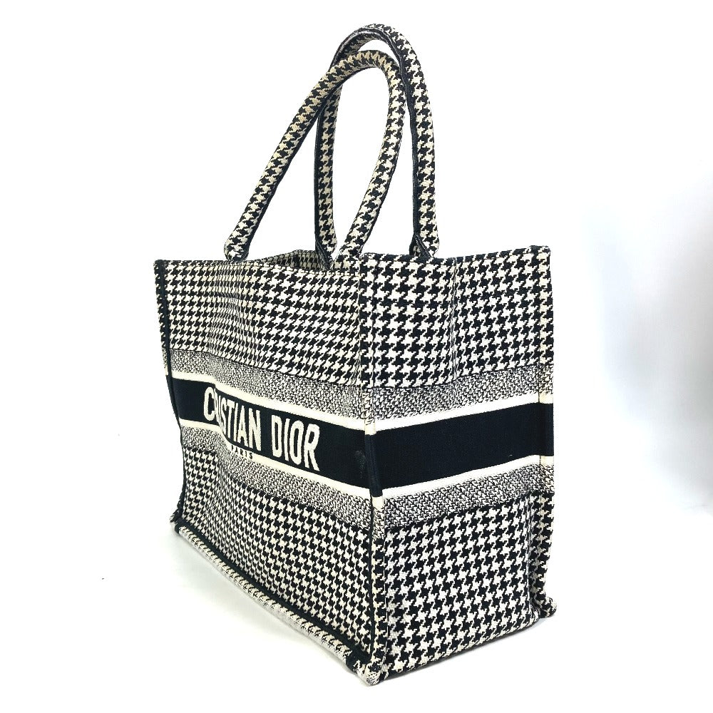 Dior M1296ZTQT_M911 千鳥格子 ブックトート ミディアム ロゴ カバン ショルダーバッグ 肩掛け トートバッグ キャンバス レディース ブラック