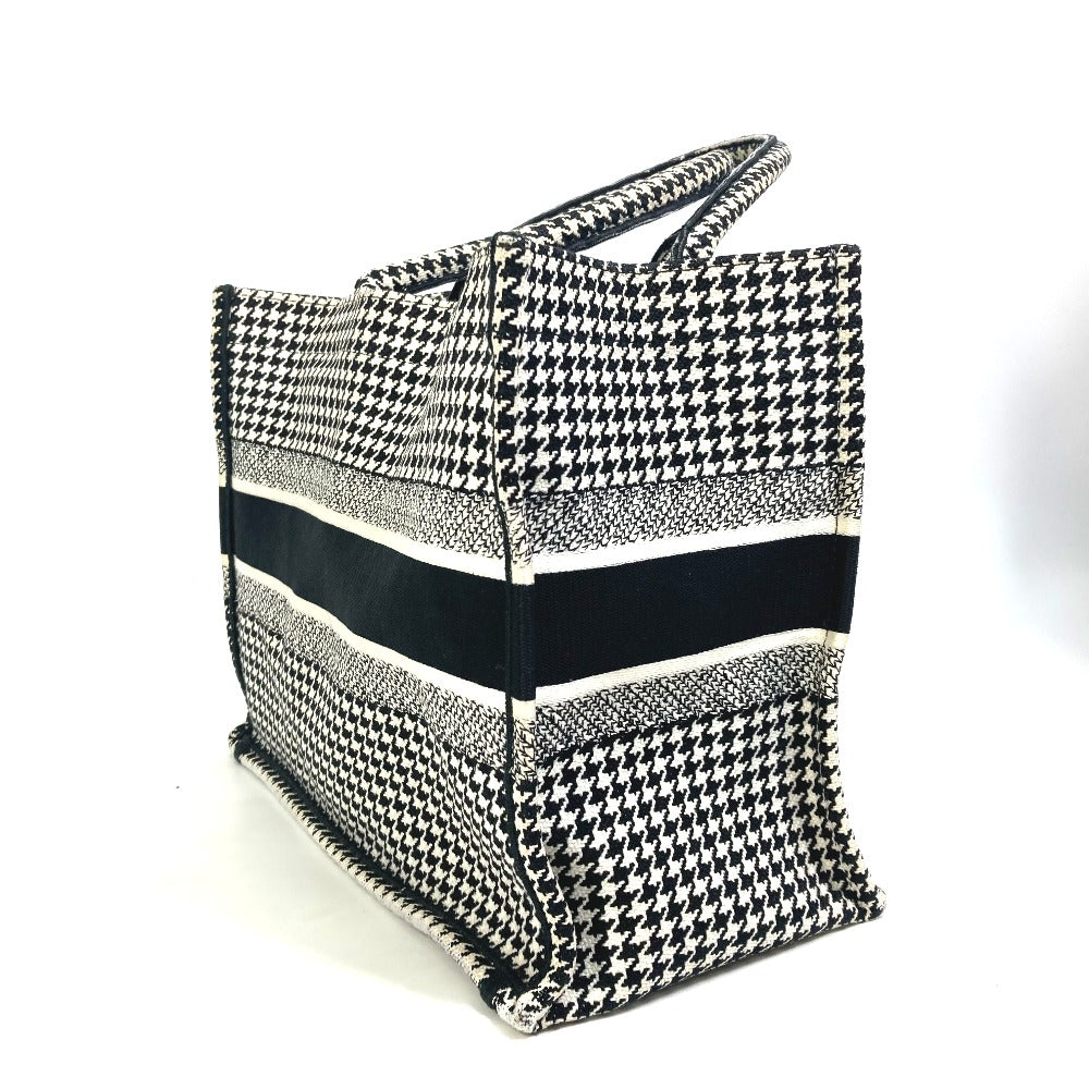 Dior M1296ZTQT_M911 千鳥格子 ブックトート ミディアム ロゴ カバン ショルダーバッグ 肩掛け トートバッグ キャンバス レディース ブラック