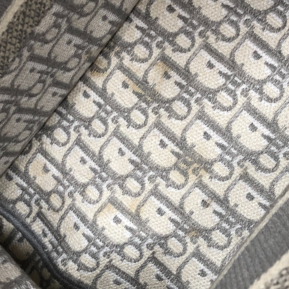 Dior ブックトート ミディアム カバン ハンドバッグ オブリーク エンブロイダリー トートバッグ キャンバス レディース グレー