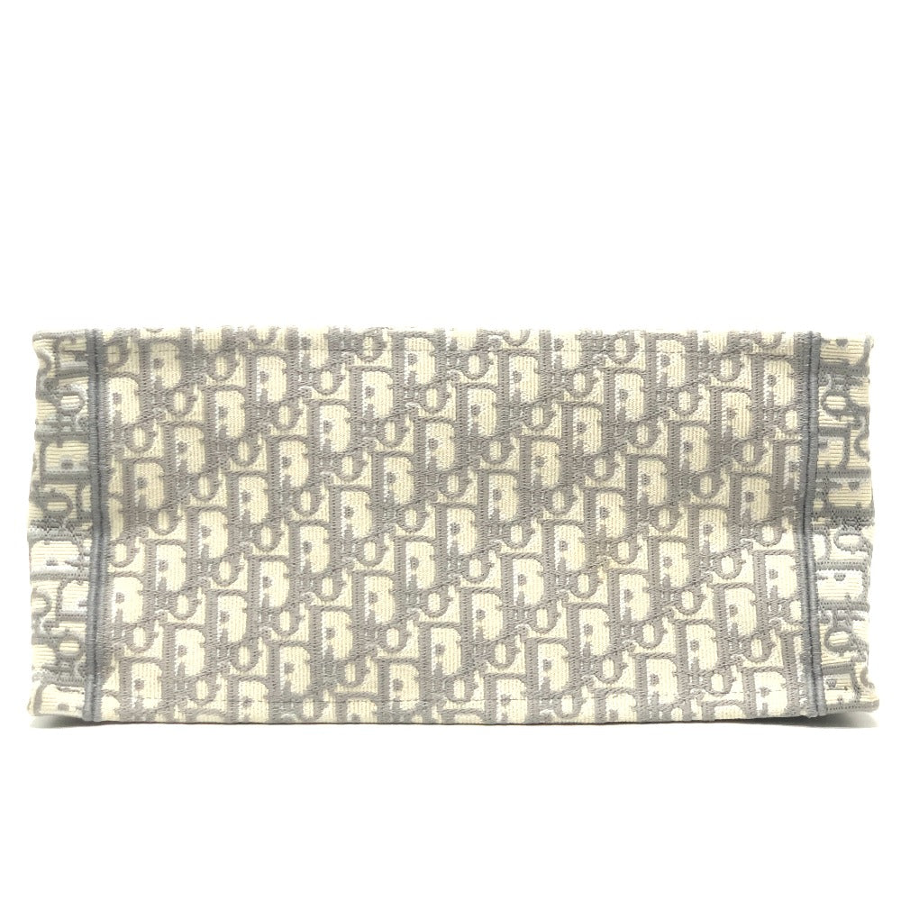 Dior ブックトート ミディアム カバン ハンドバッグ オブリーク エンブロイダリー トートバッグ キャンバス レディース グレー