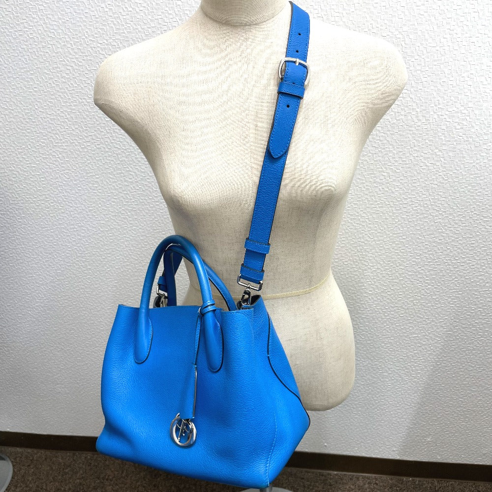 Dior Open Bar Handbag, Shoulder Bag, Tote Bag, Leather, Women's, Blue