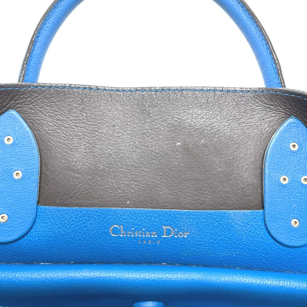 Dior Open Bar Handbag, Shoulder Bag, Tote Bag, Leather, Women's, Blue