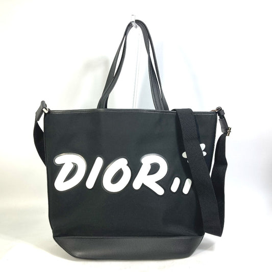 DIOR HOMME KAWS コラボ 日本限定 斜め掛け BEE 蜂 ロゴ 2WAY カバン ショルダーバッグ トートバッグ ナイロン/レザー メンズ ブラック