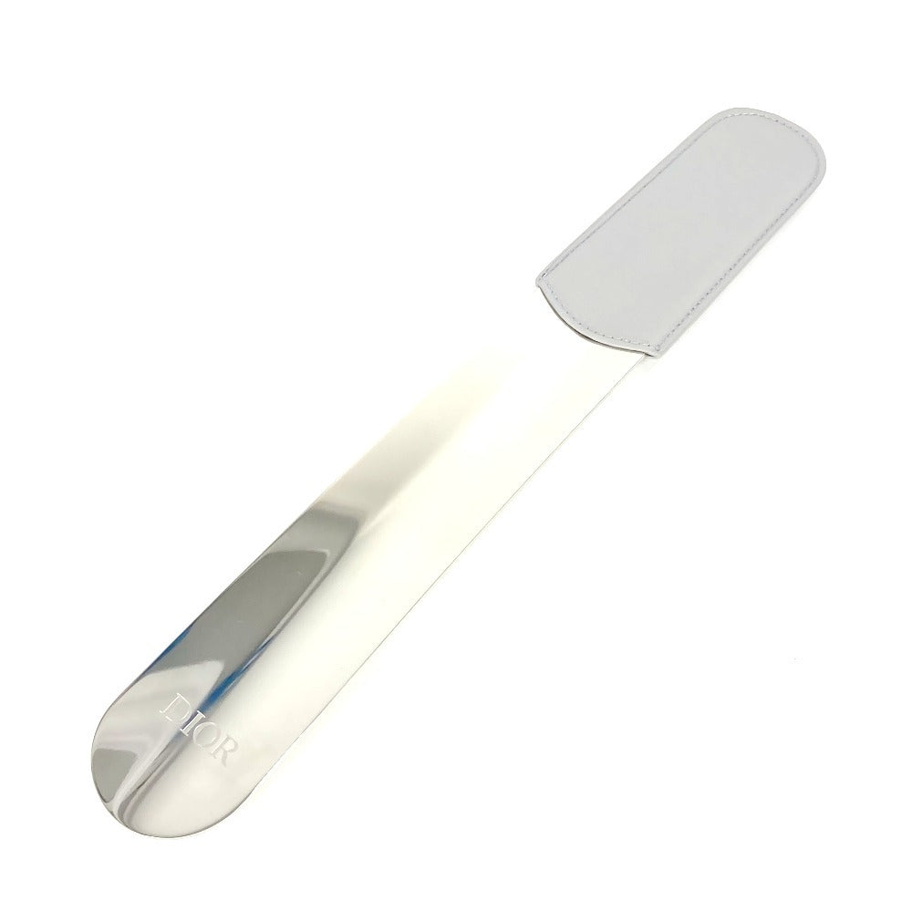 Dior ロゴ ダイヤモンド 靴ベラ インテリア シューホーン 靴べら レザー ユニセックス グレー - brandshop-reference