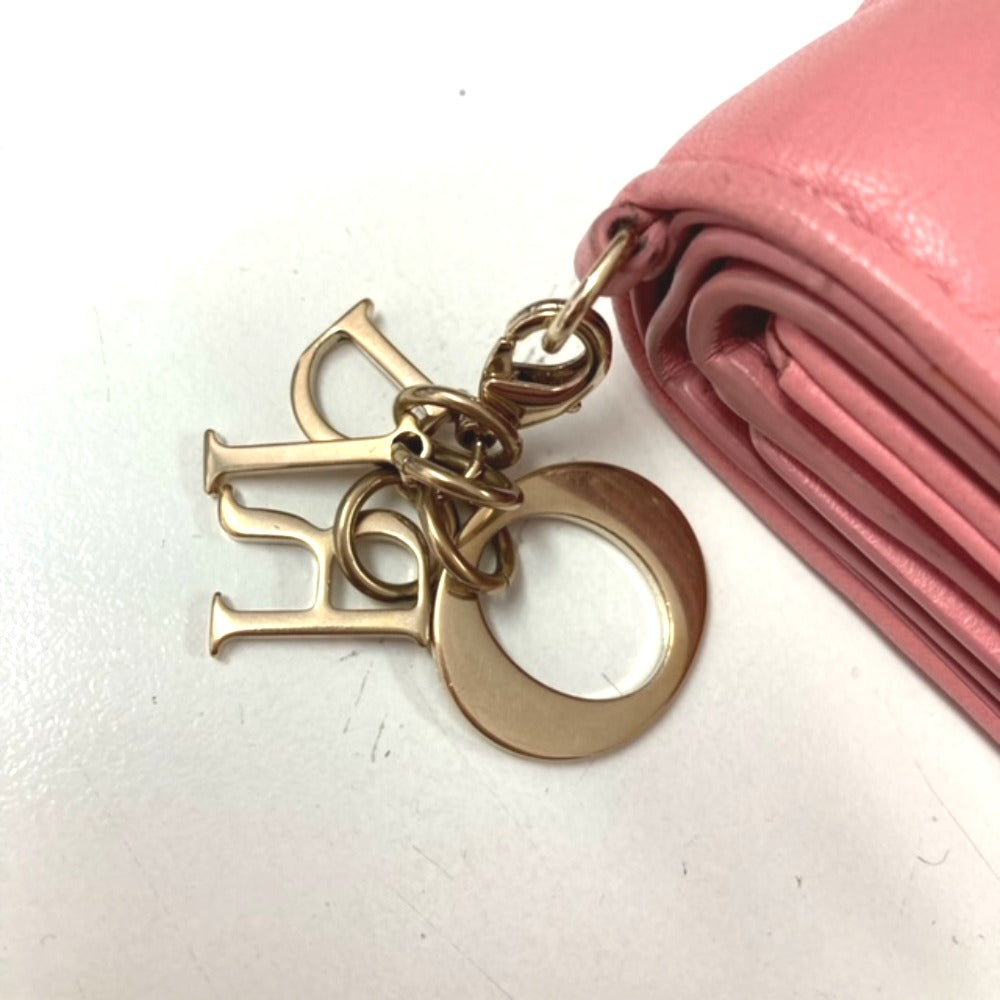 Dior レディディオール LADYDIOR ロータスウォレット コンバース コンパクトウォレット 三つ折り 3つ折り財布 レザー レディース - brandshop-reference