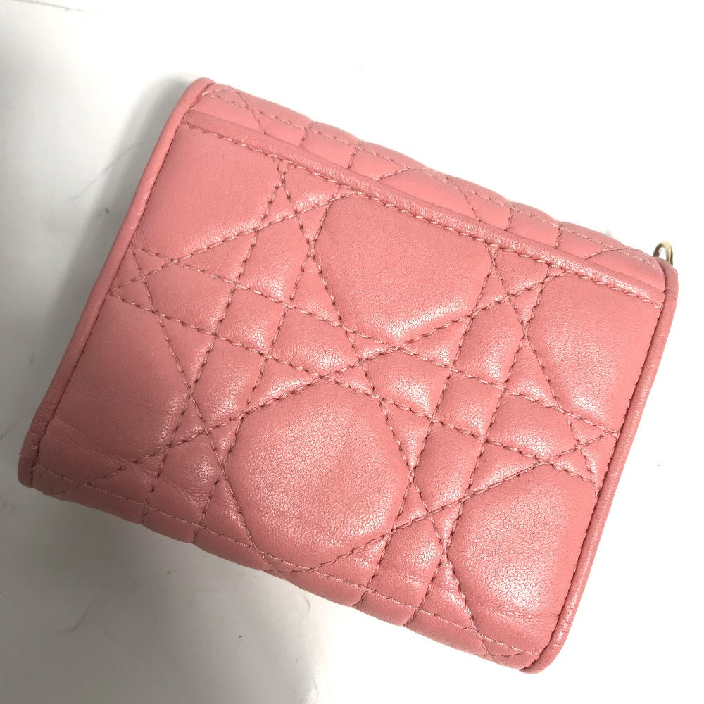 Dior レディディオール LADYDIOR ロータスウォレット コンバース コンパクトウォレット 三つ折り 3つ折り財布 レザー レディース - brandshop-reference