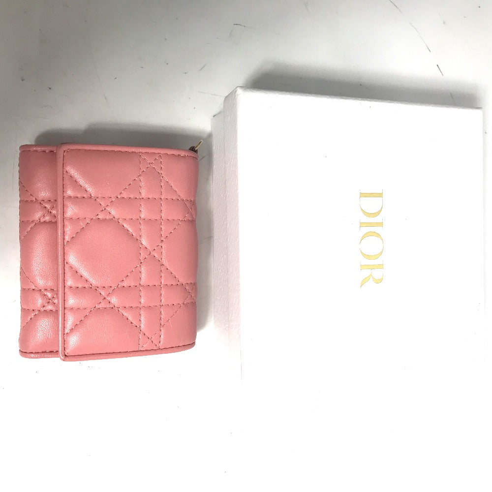 Dior レディディオール LADYDIOR ロータスウォレット コンバース コンパクトウォレット 三つ折り 3つ折り財布 レザー レディース |  brandshop-reference