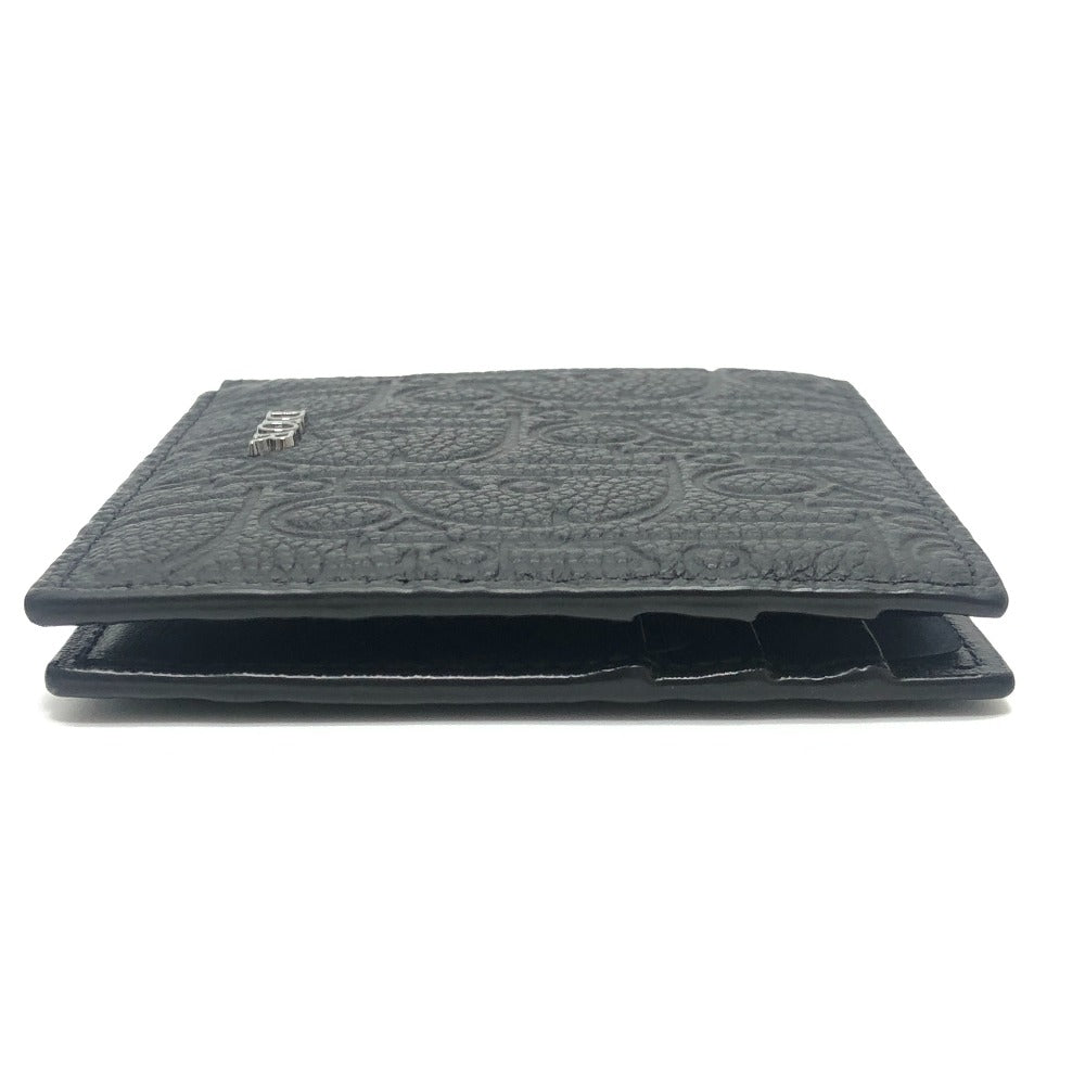 Dior 2ESBH069FLG_H00N Gravity Money Clip Wallet Bi-fold Wallet Leather Men's Black