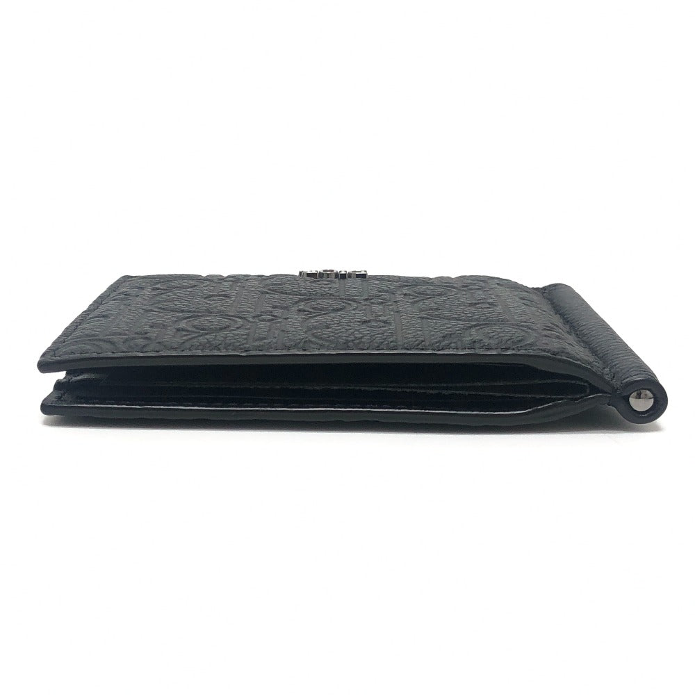 Dior 2ESBH069FLG_H00N Gravity Money Clip Wallet Bi-fold Wallet Leather Men's Black