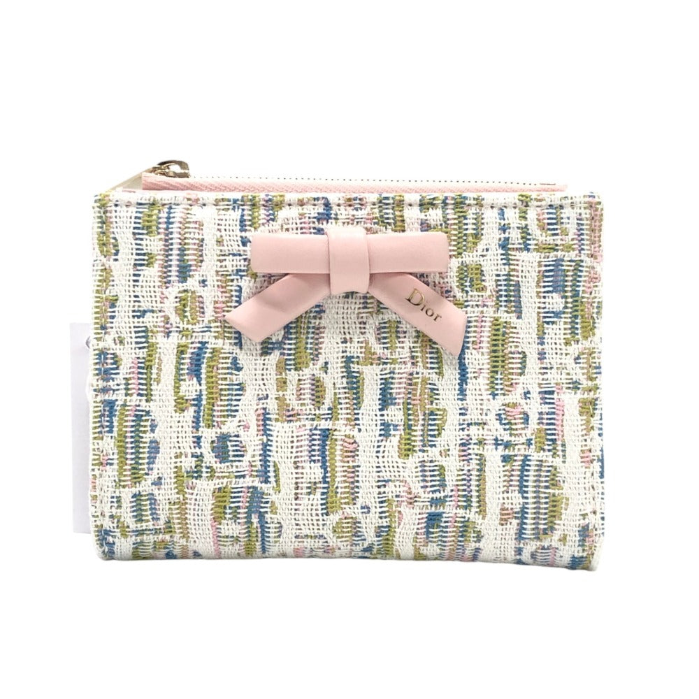 Dior S2503OGWQ Spring/Summer 2026 Oblique Promenade Dahlia Wallet Wallet Folded wallet Jacquard pink Used