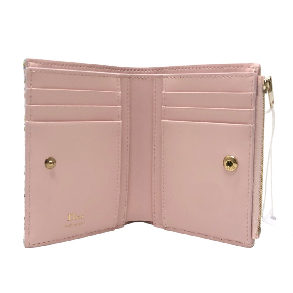 Dior S2503OGWQ Spring/Summer 2026 Oblique Promenade Dahlia Wallet Wallet Folded wallet Jacquard pink Used