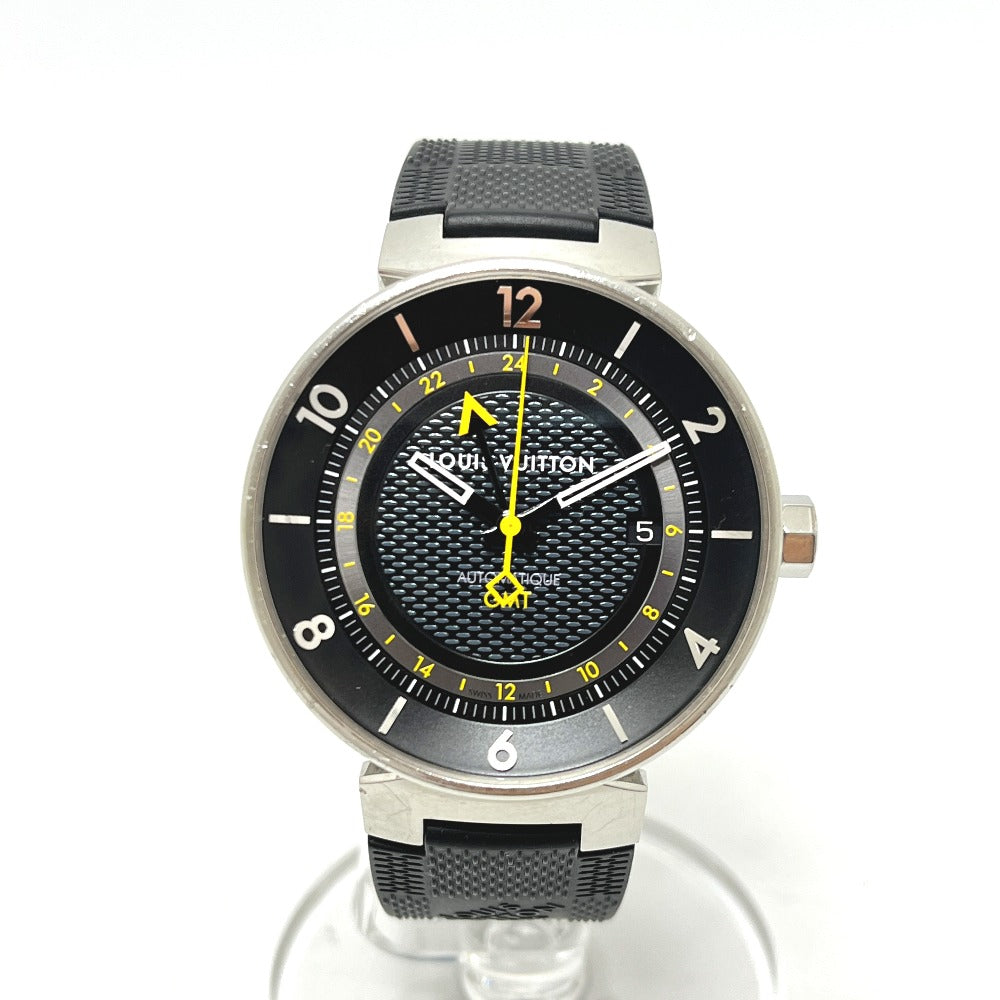 LOUIS VUITTON Q8D30 タンブール ムーン GMT 自動巻き 腕時計 SS メンズ シルバー