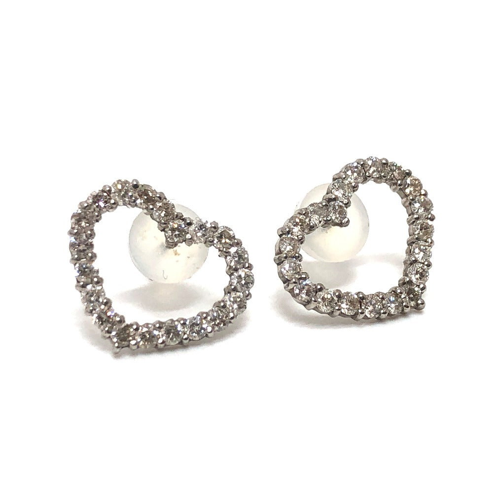 jewelry K18WG D0.50ct 1.6g ピアス 小物 アクセサリー ハート ピアス K18WG レディース シルバー - brandshop-reference