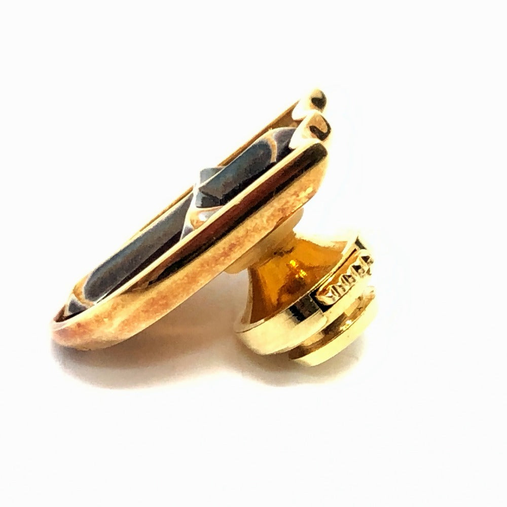 jewelry K18 emblem diamond D0.42ct pin badge K18 ladies gold