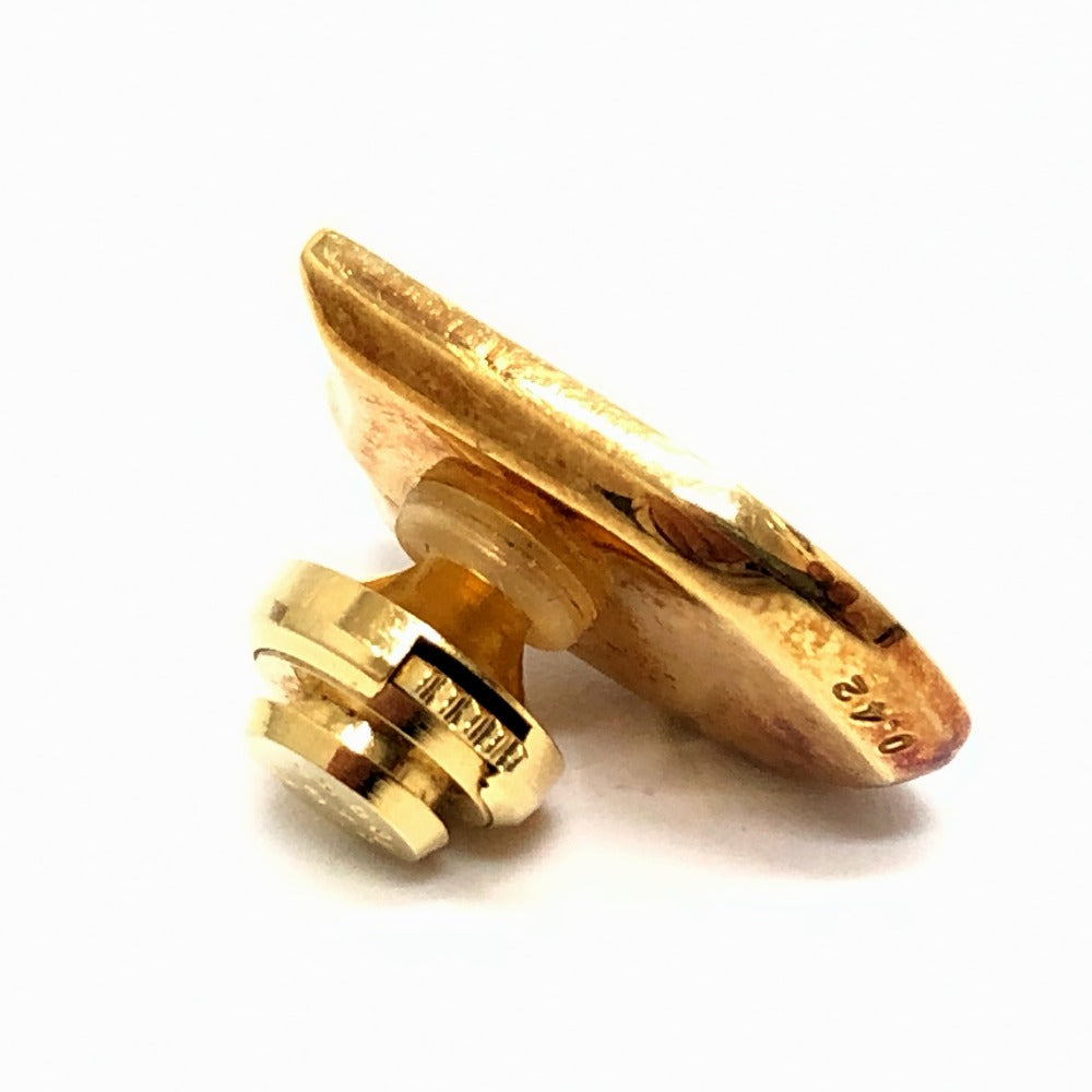 jewelry K18 emblem diamond D0.42ct pin badge K18 ladies gold