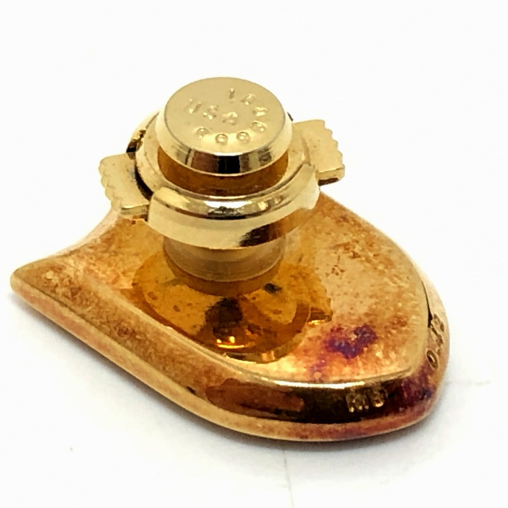 jewelry K18 emblem diamond D0.42ct pin badge K18 ladies gold