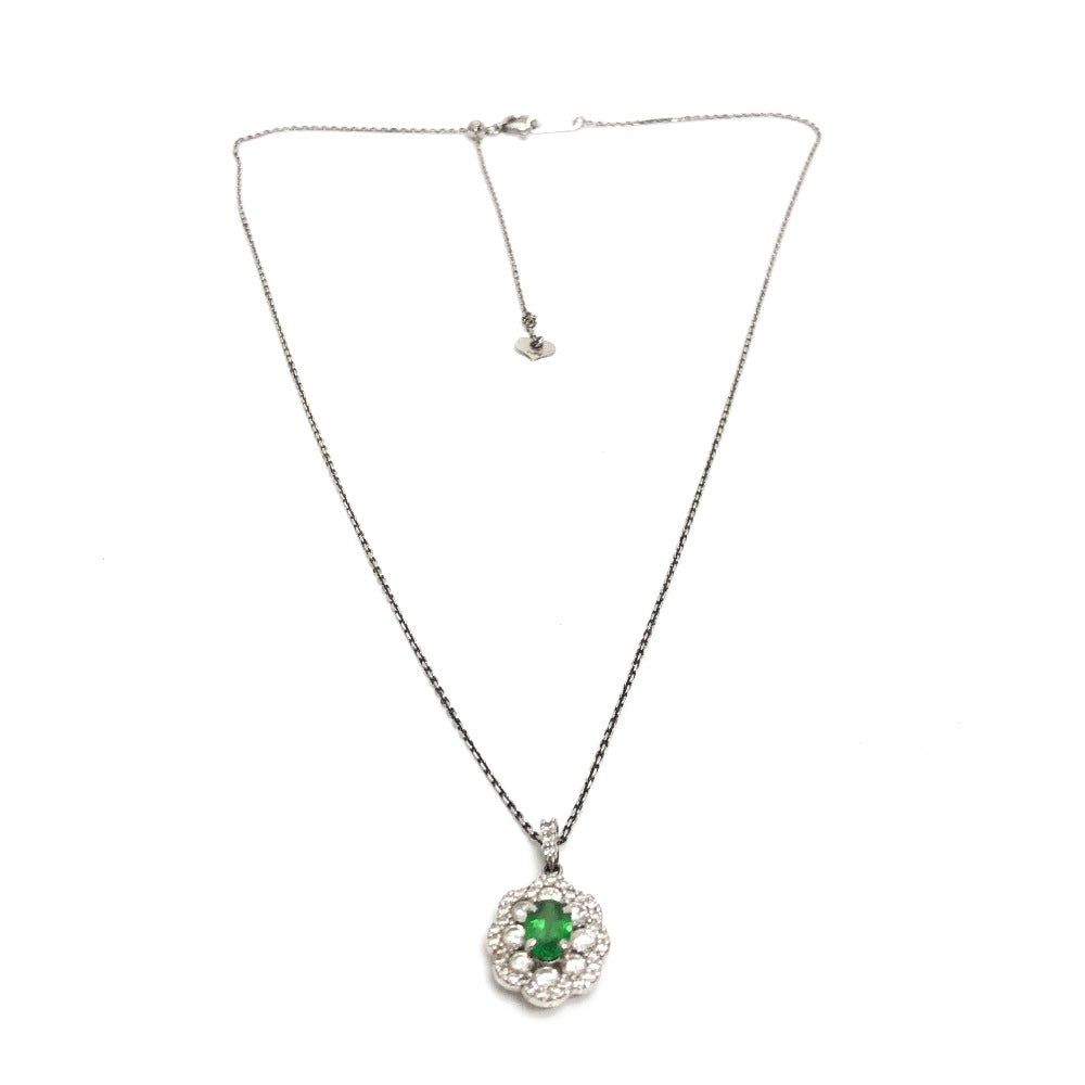 jewelry Pt900×Pt850 グロッシュラーライトガーネット 0.51ct D0.55ct アクセサリー ネックレス Pt900/Pt850 レディース シルバー - brandshop-reference