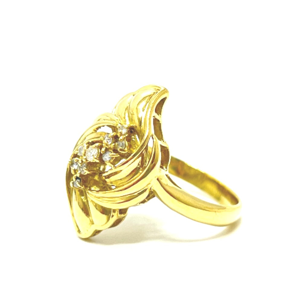 jewelry K18 D0.16ct フラワーモチーフ リング・指輪 K18YG レディース ゴールド