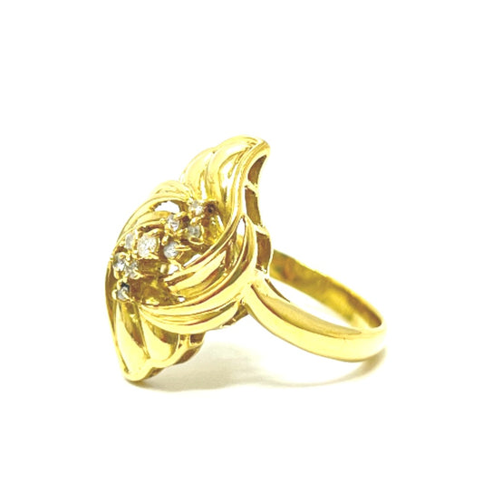 jewelry K18 D0.16ct フラワーモチーフ リング・指輪 K18YG レディース ゴールド