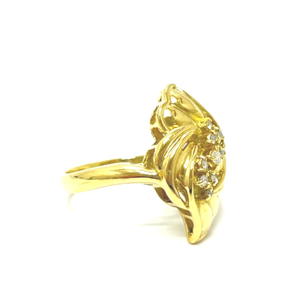 jewelry K18 D0.16ct フラワーモチーフ リング・指輪 K18YG レディース ゴールド