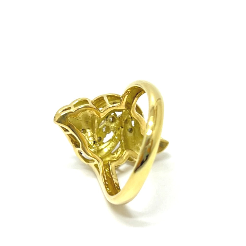 jewelry K18 D0.16ct フラワーモチーフ リング・指輪 K18YG レディース ゴールド