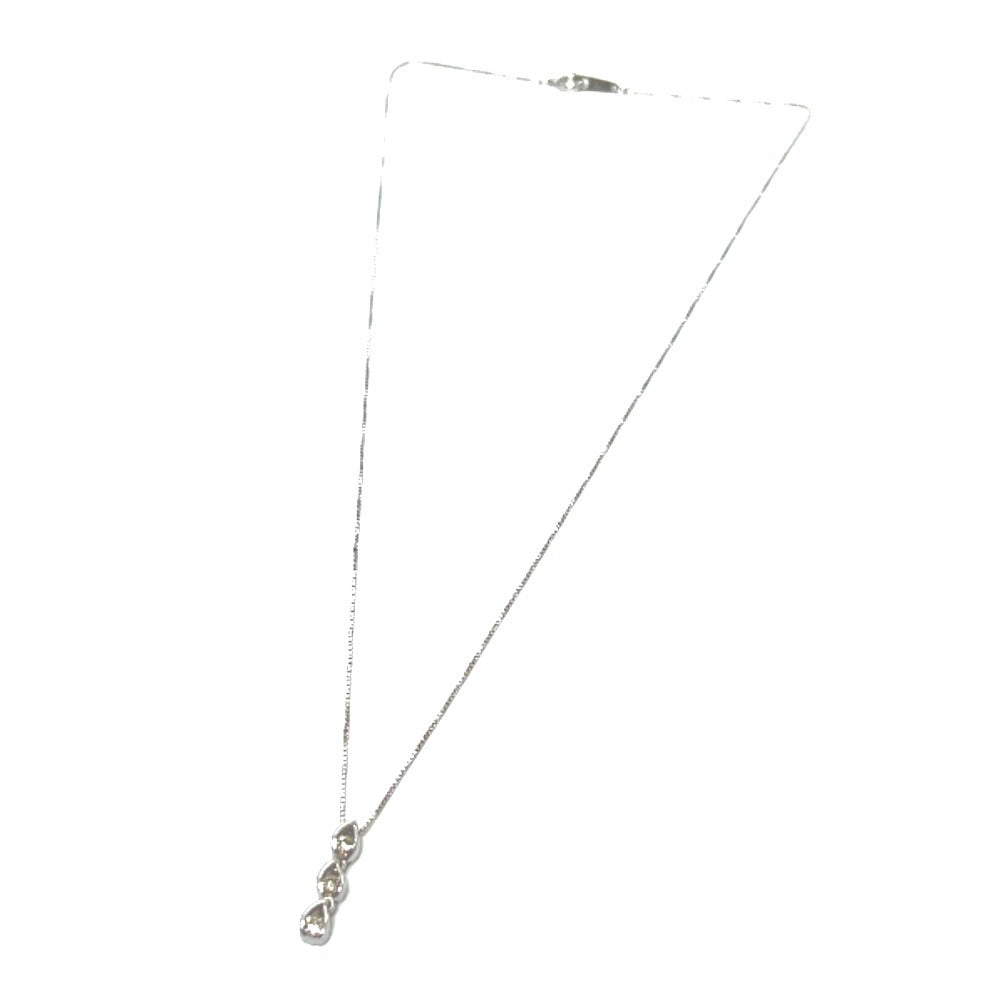 jewelry K10GW 3Pダイヤ ネックレス K18WG レディース シルバー