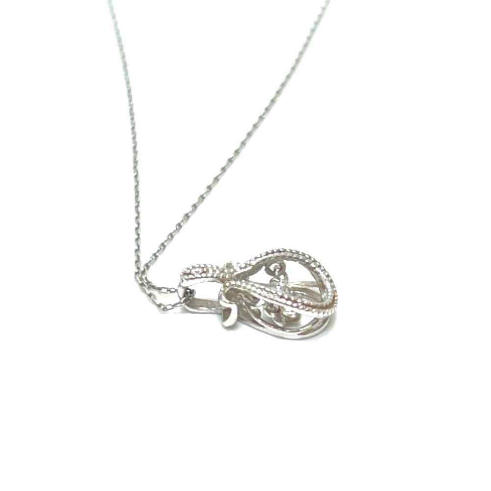 jewelry K18WG K10WG ダイヤ D0.15ct チェーン ネックレス K18WG レディース シルバー