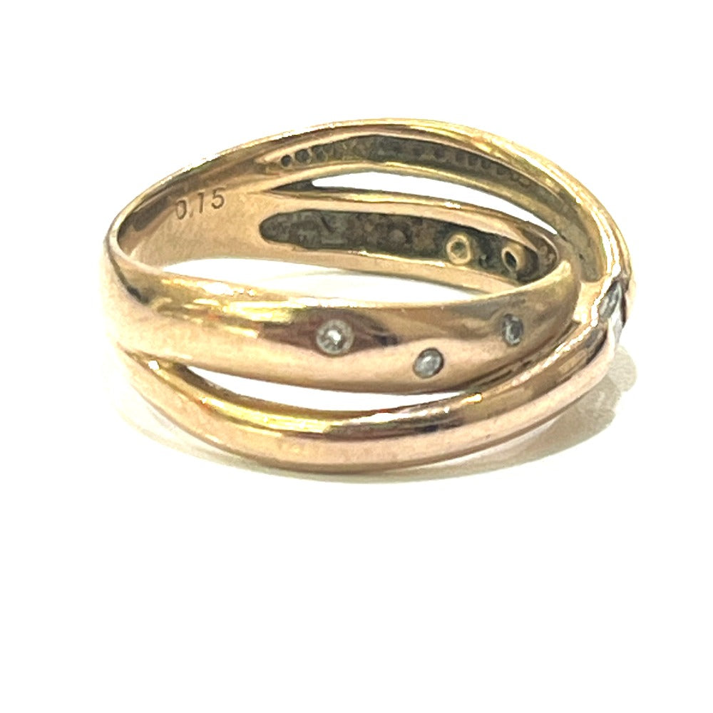 Jewelry K18PG D0.15ct Diamond Diamond Jewelry Accessories Ring K18PG Women's Pink Gold Gold