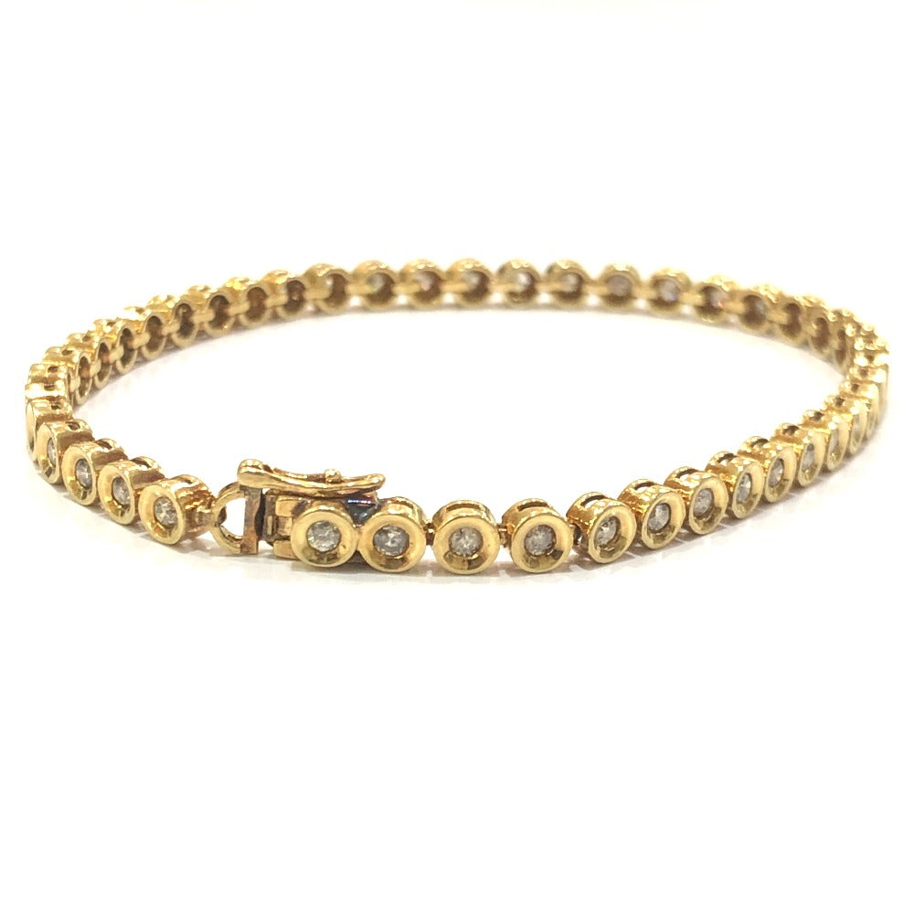 jewelry K18 D1.50ct ダイヤ アクセサリー テニス ブレスレット K18YG レディース ゴールド