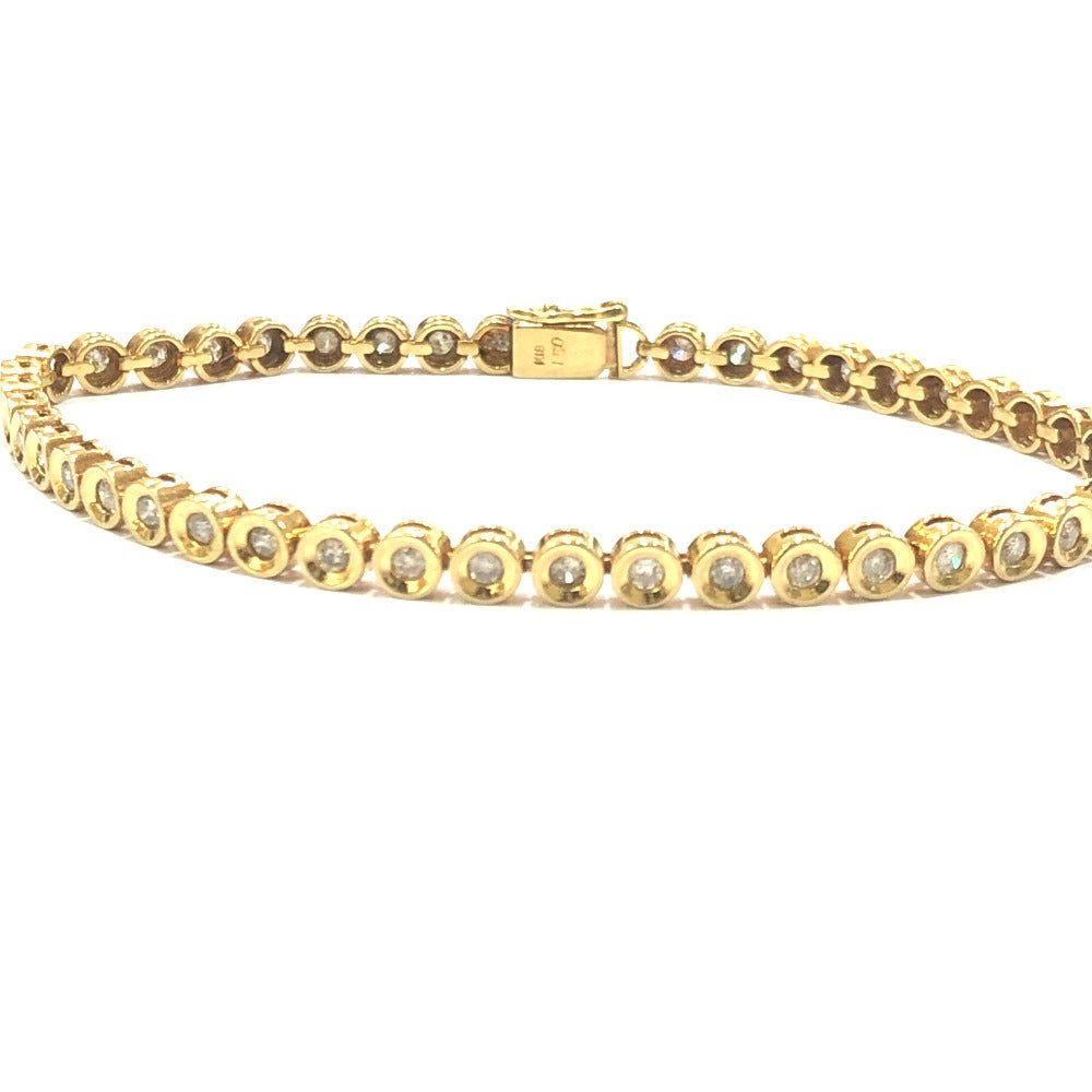 jewelry K18 D1.50ct ダイヤ アクセサリー テニス ブレスレット K18YG レディース ゴールド