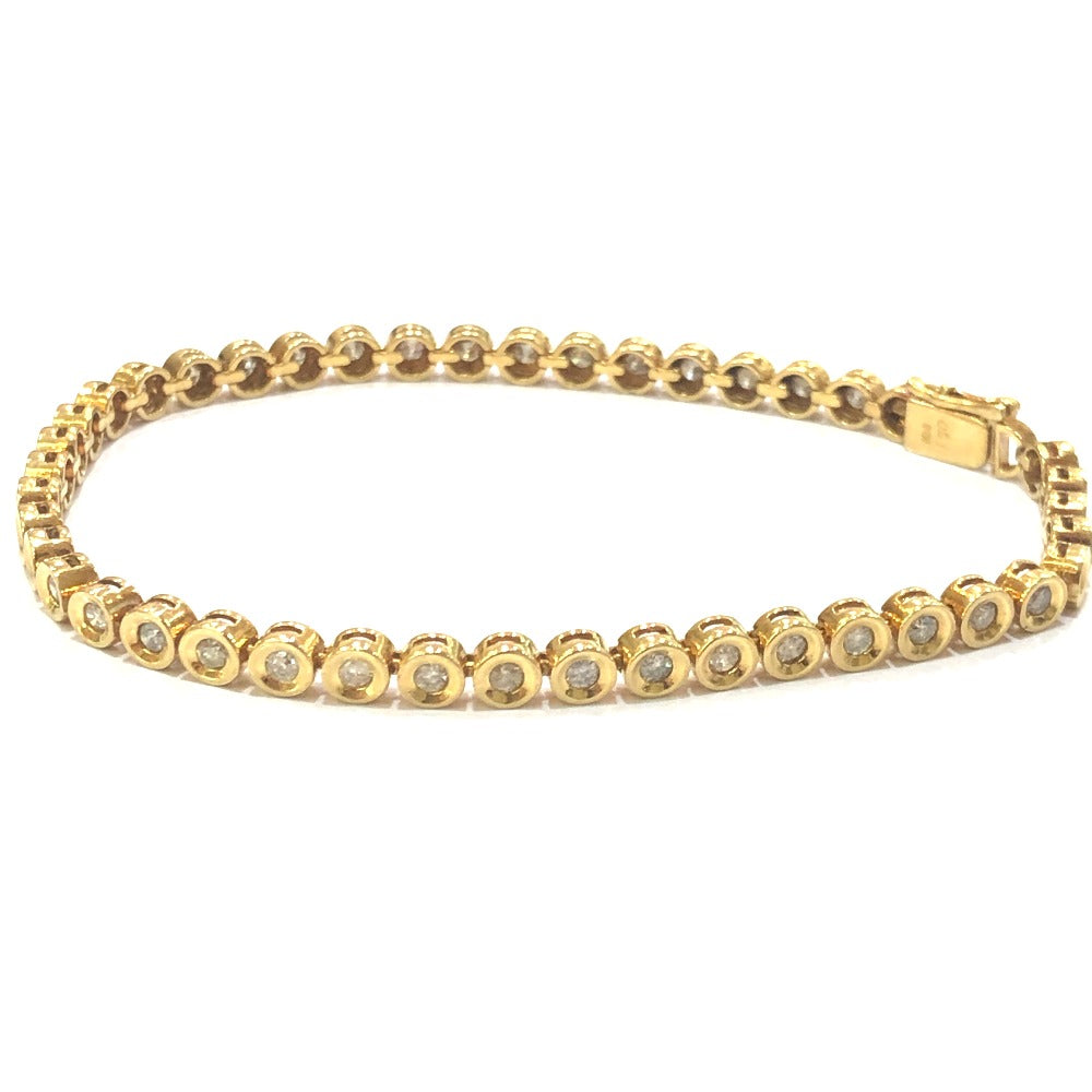 jewelry K18 D1.50ct ダイヤ アクセサリー テニス ブレスレット K18YG レディース ゴールド