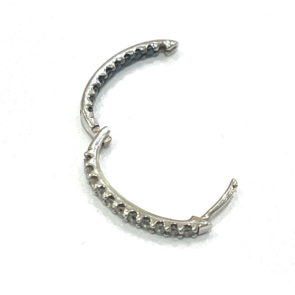 jewelry K18WG D0.20ct ダイヤ×ブラックダイヤ 片耳 ループ 宝石 ピアス K18WG レディース シルバー