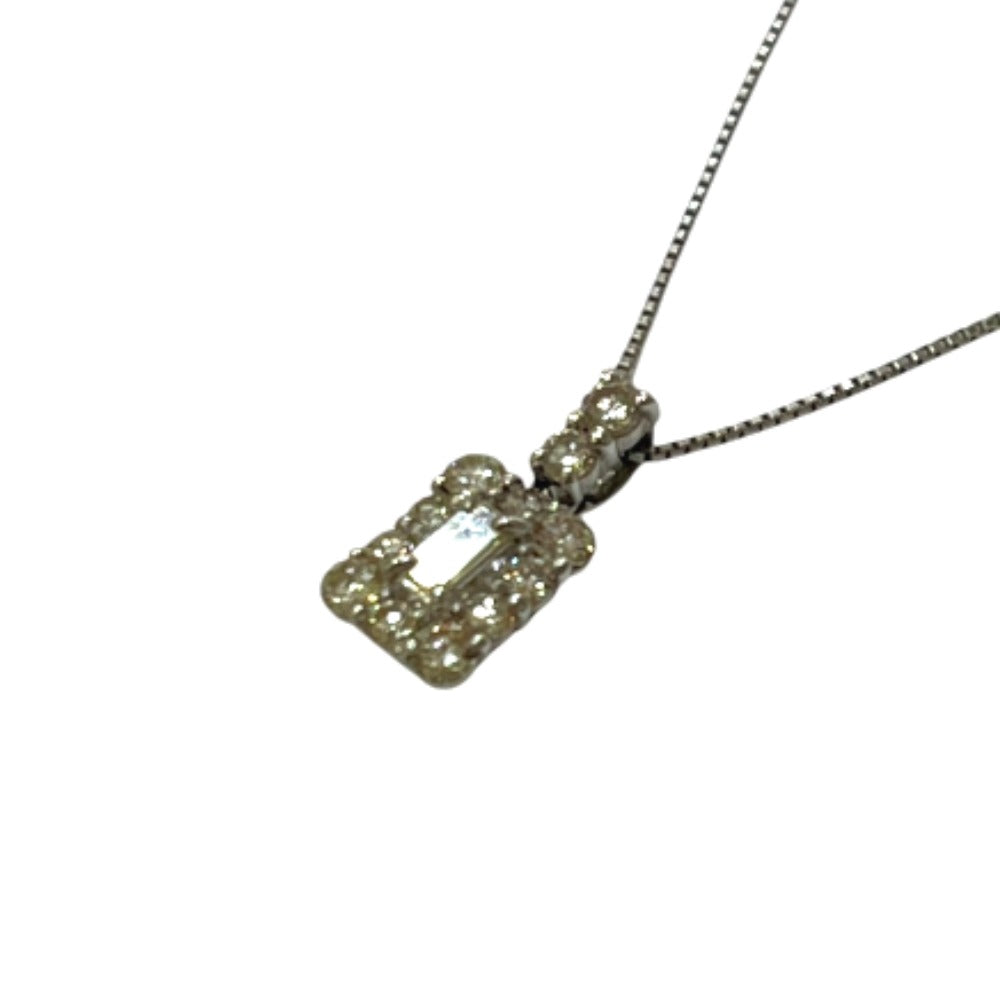 jewelry Pt850 x Pt900 D0.40ct Fancy Cut Diamond Accessories Necklace Pt900/Pt850 Silver Used